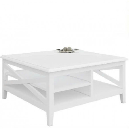 LV253-L04 : Bàn Sofa , Bàn Coffee Vuông - Màu Trắng